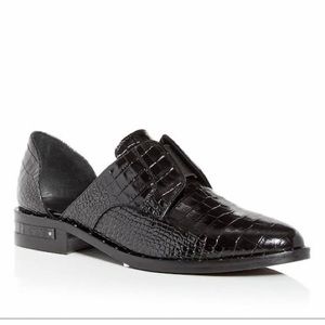 Freda Salvador Croc Embossed D’Orsay Loafer